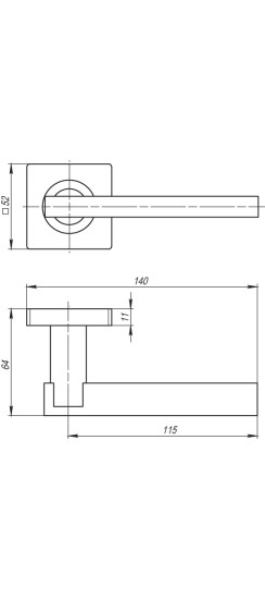 Ручка раздельная K.SQ52.ORBIS (ORBIS SQ004) SN/CP-3 матовый никель/хром