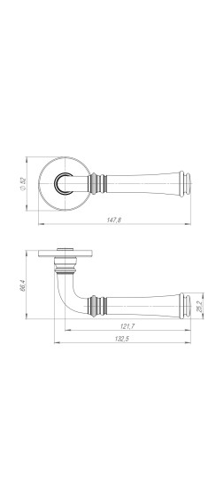 Ручка раздельная R.ARC.R52.SORENTO BL-24 черный