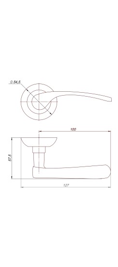 Ручка раздельная R.JR54.CORSA (CORSA AJ) SN/CP-3 матовый никель/хром