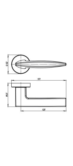 Ручка раздельная R.URB52.SQUID (SQUID URB9) MWSC-33 итальянский тисненый