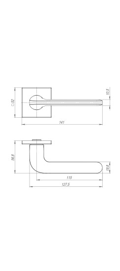 Ручка раздельная K.ARC.Q52.ASPECT BL-24 черный