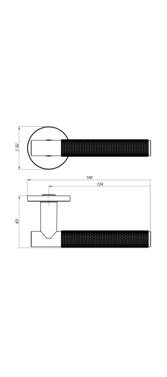 Ручка раздельная R.SLR52.ABRASIVE SSG-39 сатинированное золото