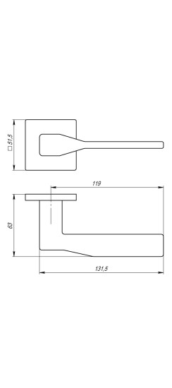 Ручка раздельная K.USS52.GRAND (GRAND USS) MWSC-33 итальянский тисненый