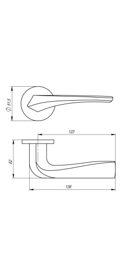 Ручка раздельная R.URS52.FLAME (FLAME URS) SN-3 матовый никель