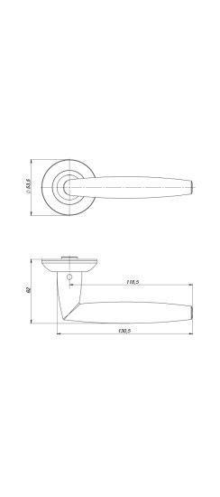 Ручка раздельная R.ZR54.SUPREME (SUPREME ZR) SN/CP-3 матовый никель/хром