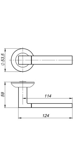 Ручка раздельная R.JR54.FUSION (FUSION JR) SN/CP-3 матовый никель/хром