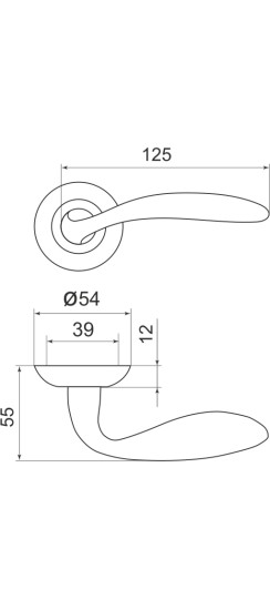 Ручка раздельная R.LD54.Virgo (Virgo LD57) SN/CP-3 матовый никель/хром