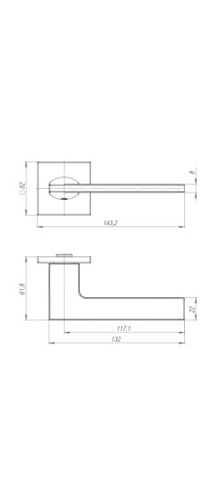 Ручка раздельная K.ARC.Q52.MAIN CP-8 хром