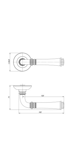 Ручка раздельная R.ZR54.SERENITY (SERENITY ZR) OS-9 античное серебро