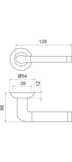 Ручка раздельная R.LD54.Stella (Stella LD28) SN/CP-3 матовый никель/хром