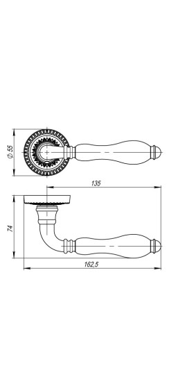 Ручка раздельная R.CL55.Silvia (Silvia CL1) SILVER-925/LWP-109 серебро 925