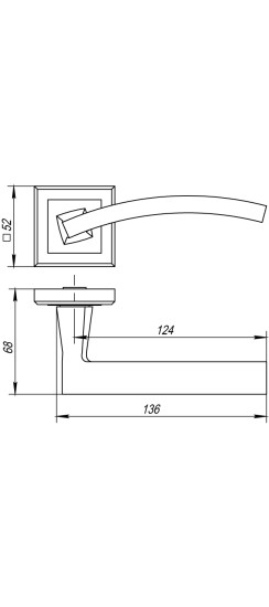 Ручка раздельная K.QL52.NAVY (NAVY QL) GR/CP-23 графит/хром