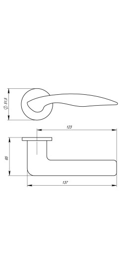 Ручка раздельная R.URS52.WAVE (WAVE URS) SN-3 матовый никель