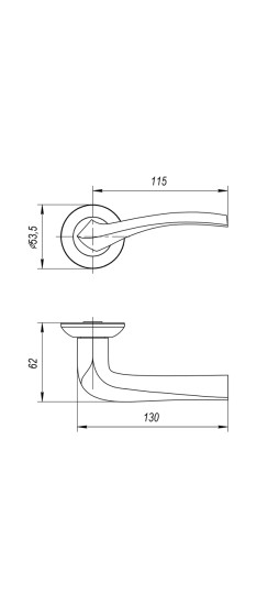 Ручка раздельная R.JR54.GLORIA (GLORIA JR) SN/CP-3 матовый никель/хром