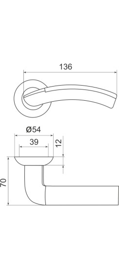 Ручка раздельная R.LD54.Libra27 (Libra LD27) SN/CP-3 матовый никель/хром