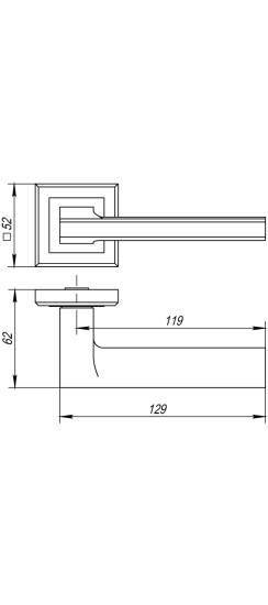 Ручка раздельная K.QL52.BLADE (BLADE QL) SSC-16 сатинированный хром