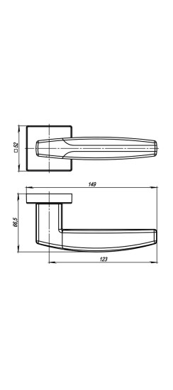 Ручка раздельная K.USQ52.ARC (ARC USQ2) BB/SBB-17 кор.бронза/мат.кор.бронза