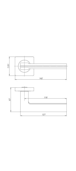 Ручка раздельная K.ZQ51.ROTO (ROTO ZQ) SN/CP-3 матовый никель/хром
