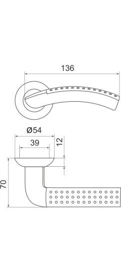 Ручка раздельная R.LD54.Libra26 (Libra LD26) AB/GP-7 бронза/золото