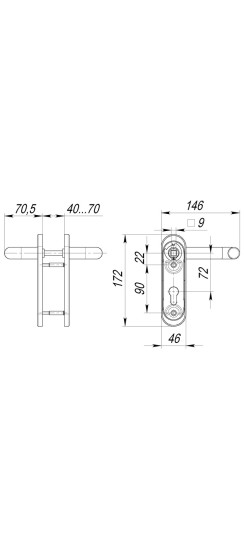 Ручка дверная FP.DH172.0433 NE (DH-0433 NE) (9x140) с пружиной BL-24 черный