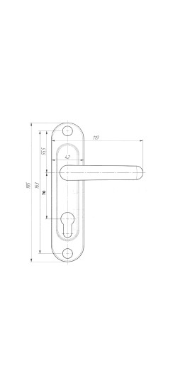 Ручка дверная РФ1-70.02 хром