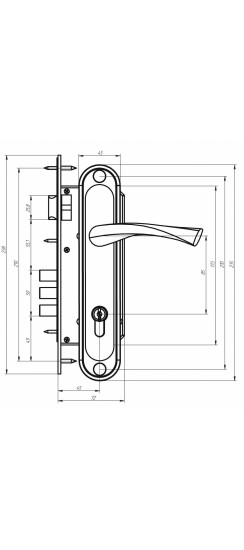 Ручка дверная на планке РФ1-85.02 (85 мм) медь