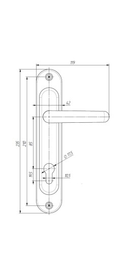 Ручка дверная на планке РФ1-85/08А (черный)