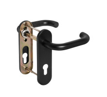 Ручка дверная FP.DH72.0433 SS 201 BLACK с пружиной, нержавейка 201, черный, квадрат 9x140 мм