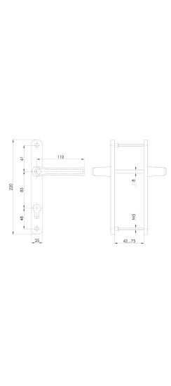 Ручка на планке HANDLE.85.25.67-75 RAL 9016