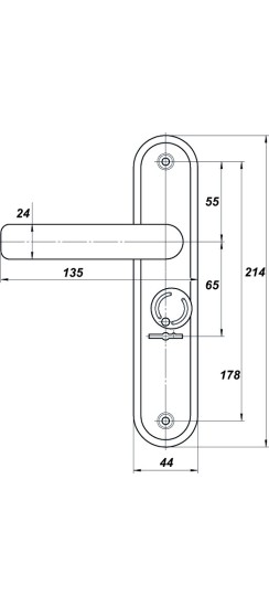 Ручка дверная для ЗВ9 902 НР 0501 (плоская) с пружиной медн.антик