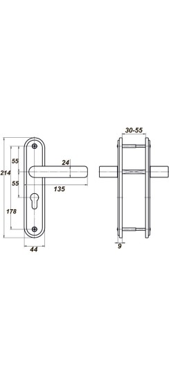 Ручка дверная для ЗВ4 НР0901 (плоская) медный антик