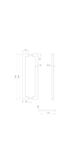Ручка-скоба PULL.PH38/600.26 INOX 304 (PH-26-38/600-INOX) BLACK