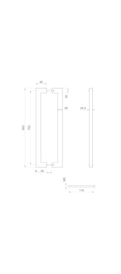 Ручка-скоба PULL.PH38/800.26 INOX 304 (PH-26-38/800-INOX) BLACK