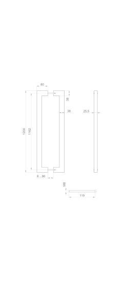 Ручка-скоба PULL.PH38/1200.26 INOX 304 (PH-26-38/1200-INOX) BLACK
