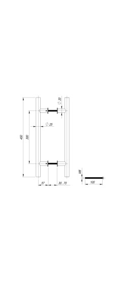 Ручка-скоба PULL.PH25/300.22 INOX 304 (PH-22-25/300-INOX)