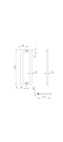 Ручка-скоба PULL.PH38/1500.26 INOX 304 (PH-26-38/1500-INOX) BLACK