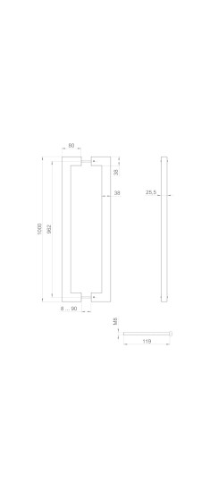 Ручка-скоба PULL.PH38/1000.26 INOX 304 (PH-26-38/1000-INOX) BLACK