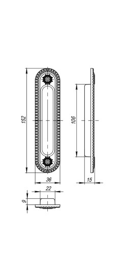 Ручка для раздвижных дверей SH.CL152.010 (SH010/CL) BB-17 коричневая бронза