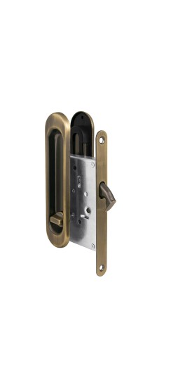 Защелка с ручками для раздвижных дверей SH.SL152.KIT011-BK (Soft LINE SL-011) АВ бронза