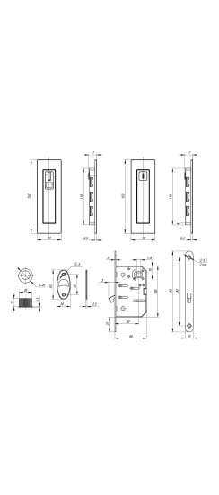 Защелка с ручками для раздвижных дверей SH.URB153.KIT011-BK (SH011 URB) BL-26 черный