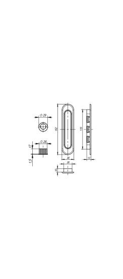 Ручка для раздвижных дверей SH.LD152.010 (SH010) СP-8 хром