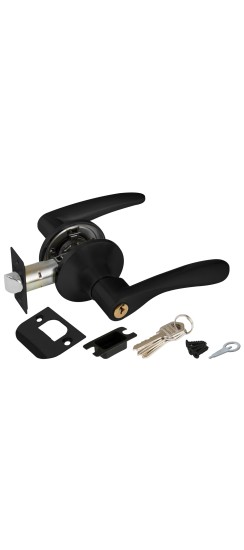 Ручка защелка DK620 BL-ET (6020 BL-E) (кл./фик.) черный