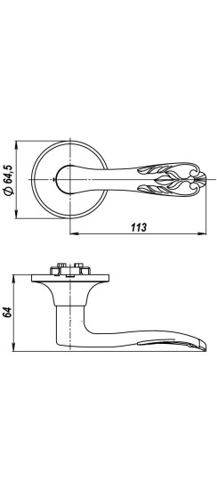 Ручка защелка DK633 MAB-BK (6033 MAB-B) (фик.) мат.бронза