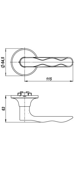 Ручка защелка DK624 AB-PS (6024 AB-P) (без фик.) бронза