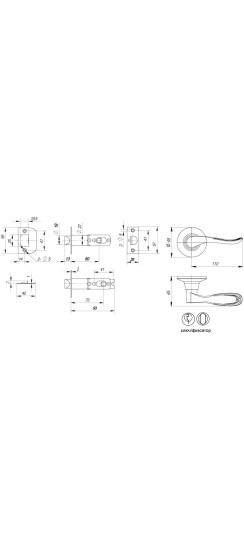 Ручка защелка DK630 AB-ET (6030 AB-E) (кл./фик.) бронза