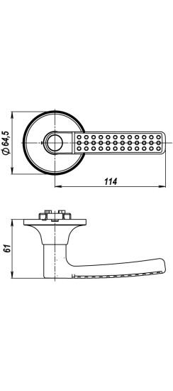 Ручка защелка DK626 PB-ET (6026 PB-E) (кл./фик.) золото
