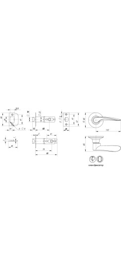 Ручка защелка DK620 MAB-ET (6020 MAB-E) (кл./фик.) мат. бронза