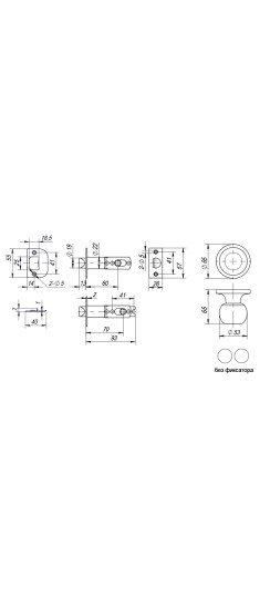 Ручка защелка DK672 AC-PS (6072 AC-P) (без фик.) медь