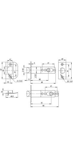 Ручка защелка DK682 SN-BK (6082 SN-B) (фик.) мат. никель
