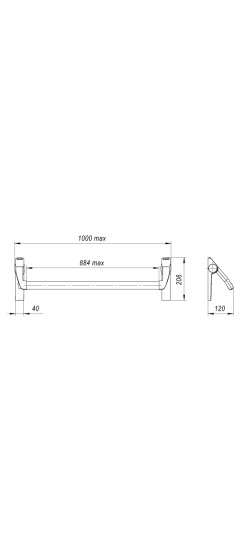 Ручка-штанга нажимная AP.1300A push-bar (ANTI-PANIC 1300А)